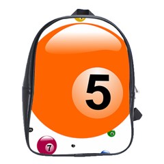 Billiard Ball Ball Game Pink Orange School Bag (xl) by HermanTelo