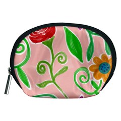 Background Colorful Floral Flowers Accessory Pouch (medium)