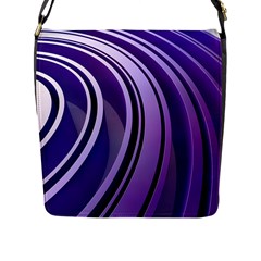 Circle Concentric Render Metal Flap Closure Messenger Bag (l) by HermanTelo