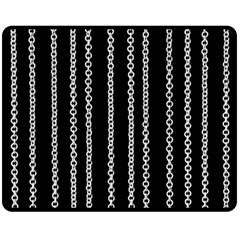 Chains Black Design Metal Iron Fleece Blanket (medium)  by HermanTelo