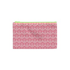Damask Floral Design Seamless Cosmetic Bag (xs) by HermanTelo