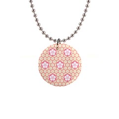 Floral Design Seamless Wallpaper 1  Button Necklace