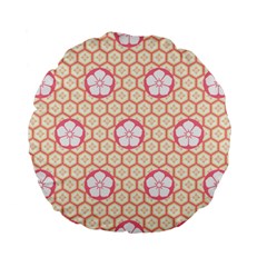 Floral Design Seamless Wallpaper Standard 15  Premium Flano Round Cushions by HermanTelo