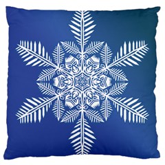 Flake Crystal Snow Winter Ice Large Cushion Case (one Side) by HermanTelo