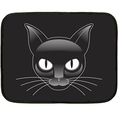 Grey Eyes Kitty Cat Fleece Blanket (mini)