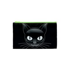 Grey Eyes Kitty Cat Cosmetic Bag (xs) by HermanTelo