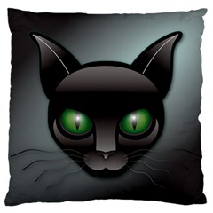 Green Eyes Kitty Cat Standard Flano Cushion Case (one Side)