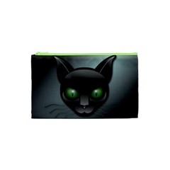 Green Eyes Kitty Cat Cosmetic Bag (xs)