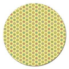 Hexagonal Pattern Unidirectional Yellow Magnet 5  (round) by HermanTelo