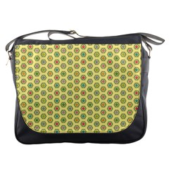 Hexagonal Pattern Unidirectional Yellow Messenger Bag