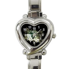 Awesome Tiger With Flowers Heart Italian Charm Watch by FantasyWorld7