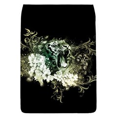 Awesome Tiger With Flowers Removable Flap Cover (l) by FantasyWorld7