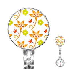 Pattern Floral Spring Map Gift Stainless Steel Nurses Watch
