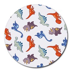 Pattern Dinosaurs Round Mousepads by HermanTelo