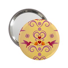 Pattern Bird Flower 2 25  Handbag Mirrors by HermanTelo