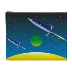 Rocket Spaceship Space Cosmetic Bag (xl) by HermanTelo