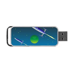 Rocket Spaceship Space Portable Usb Flash (one Side) by HermanTelo