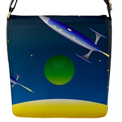 Rocket Spaceship Space Flap Closure Messenger Bag (s)