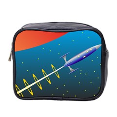 Rocket Spaceship Space Galaxy Mini Toiletries Bag (two Sides) by HermanTelo