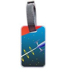 Rocket Spaceship Space Galaxy Luggage Tag (two Sides) by HermanTelo