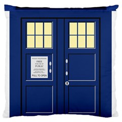 Tardis Doctor Who Time Travel Large Flano Cushion Case (two Sides) by HermanTelo