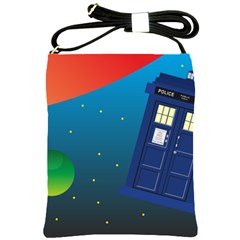 Tardis Doctor Time Travel Shoulder Sling Bag by HermanTelo