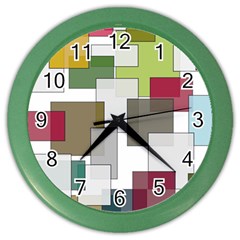 Wallpaper Texture Plaid Color Wall Clock