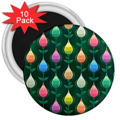 Tulips Seamless Pattern Background 3  Magnets (10 Pack)  by HermanTelo