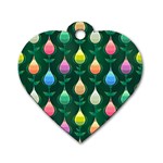 Tulips Seamless Pattern Background Dog Tag Heart (Two Sides) Front