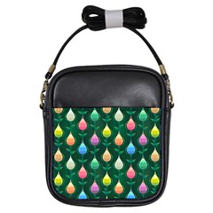 Tulips Seamless Pattern Background Girls Sling Bag by HermanTelo