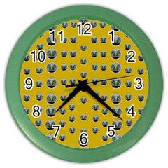 Mistletoe In Wood Color Wall Clock by pepitasart