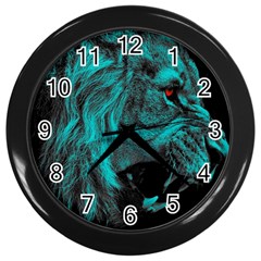 Angry Male Lion Predator Carnivore Wall Clock (black)