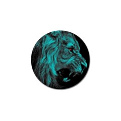 Angry Male Lion Predator Carnivore Golf Ball Marker by Sudhe