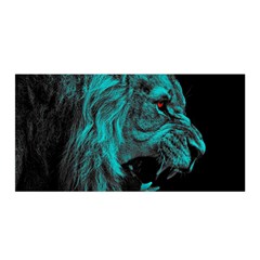Angry Male Lion Predator Carnivore Satin Wrap by Sudhe