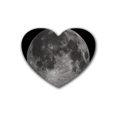 Full Moon Rubber Coaster (heart)  by TheAmericanDream