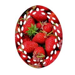 Strawberries Oval Filigree Ornament (two Sides) by TheAmericanDream