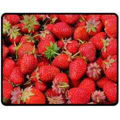 Strawberries Double Sided Fleece Blanket (medium)  by TheAmericanDream