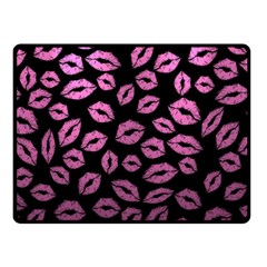 Pink Kisses Double Sided Fleece Blanket (small)  by TheAmericanDream