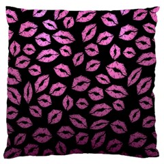 Pink Kisses Large Flano Cushion Case (two Sides) by TheAmericanDream