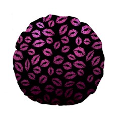 Pink Kisses Standard 15  Premium Flano Round Cushions by TheAmericanDream