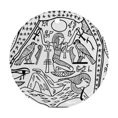 Egyptian Hieroglyphics History Seb Ornament (round)