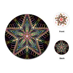 Star Mandala Pattern Design Doodle Playing Cards (round) by Pakrebo