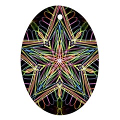 Star Mandala Pattern Design Doodle Oval Ornament (two Sides) by Pakrebo
