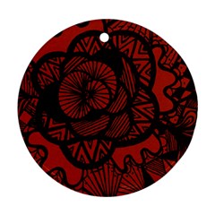 Background Abstract Red Black Ornament (round)