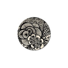 Background Abstract Beige Black Golf Ball Marker by Pakrebo