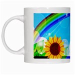 Sunflower And Rainbow Ocean Bokeh White Mugs Left