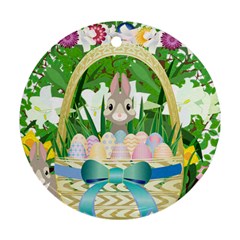 Graphic Easter Easter Basket Spring Round Ornament (Two Sides)