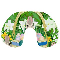 Graphic Easter Easter Basket Spring Travel Neck Pillow