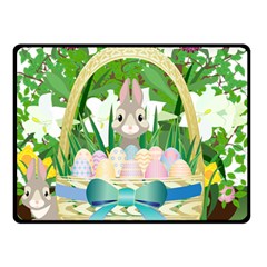 Graphic Easter Easter Basket Spring Double Sided Fleece Blanket (Small) 