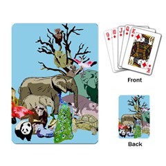 Zoo Animals Peacock Lion Hippo Playing Cards Single Design by Pakrebo